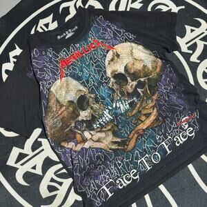 Metallica Face To Face Skull Skeleton Graphic T-Shirt